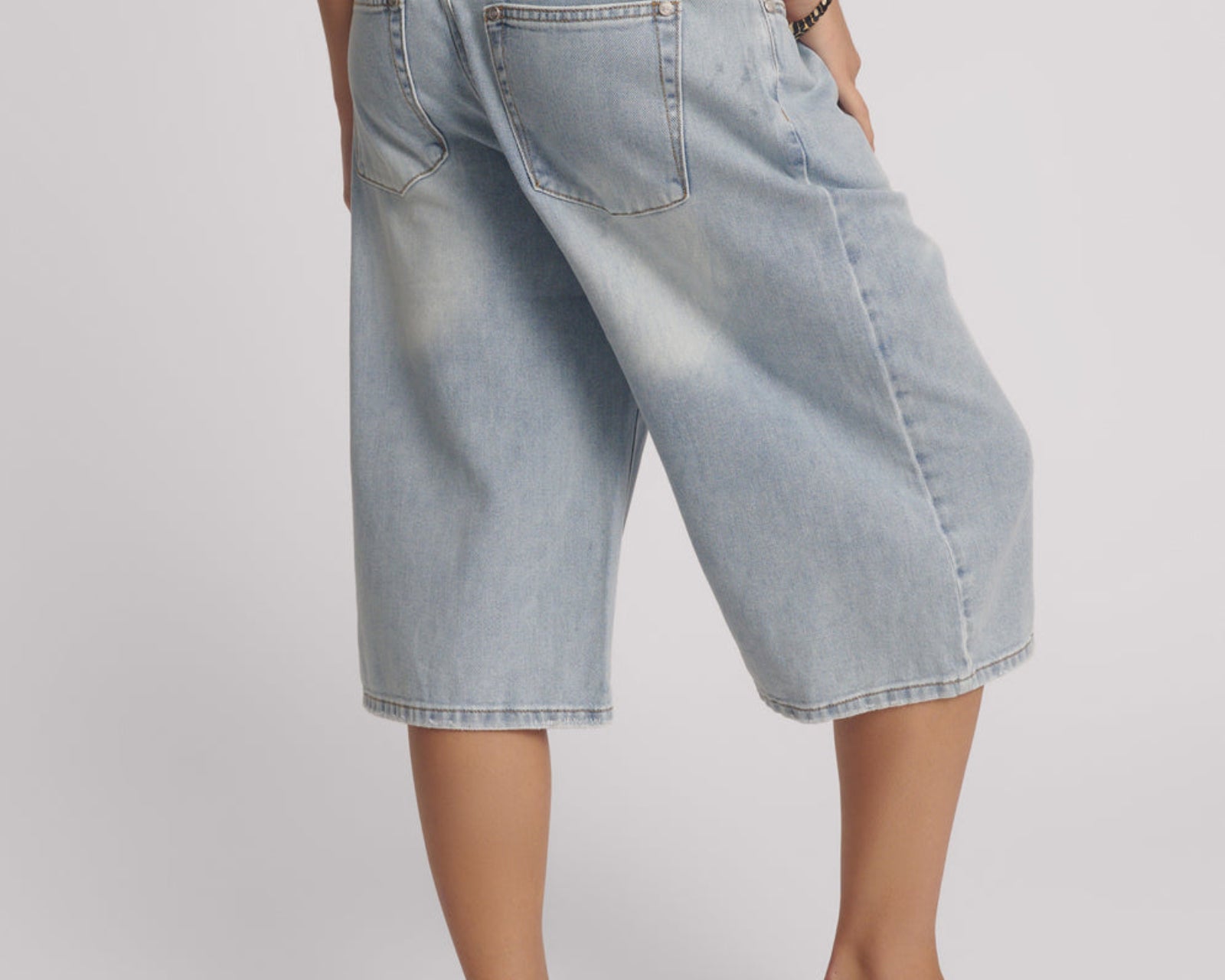 Beastie Low Waist Wide Leg Denim Jorts