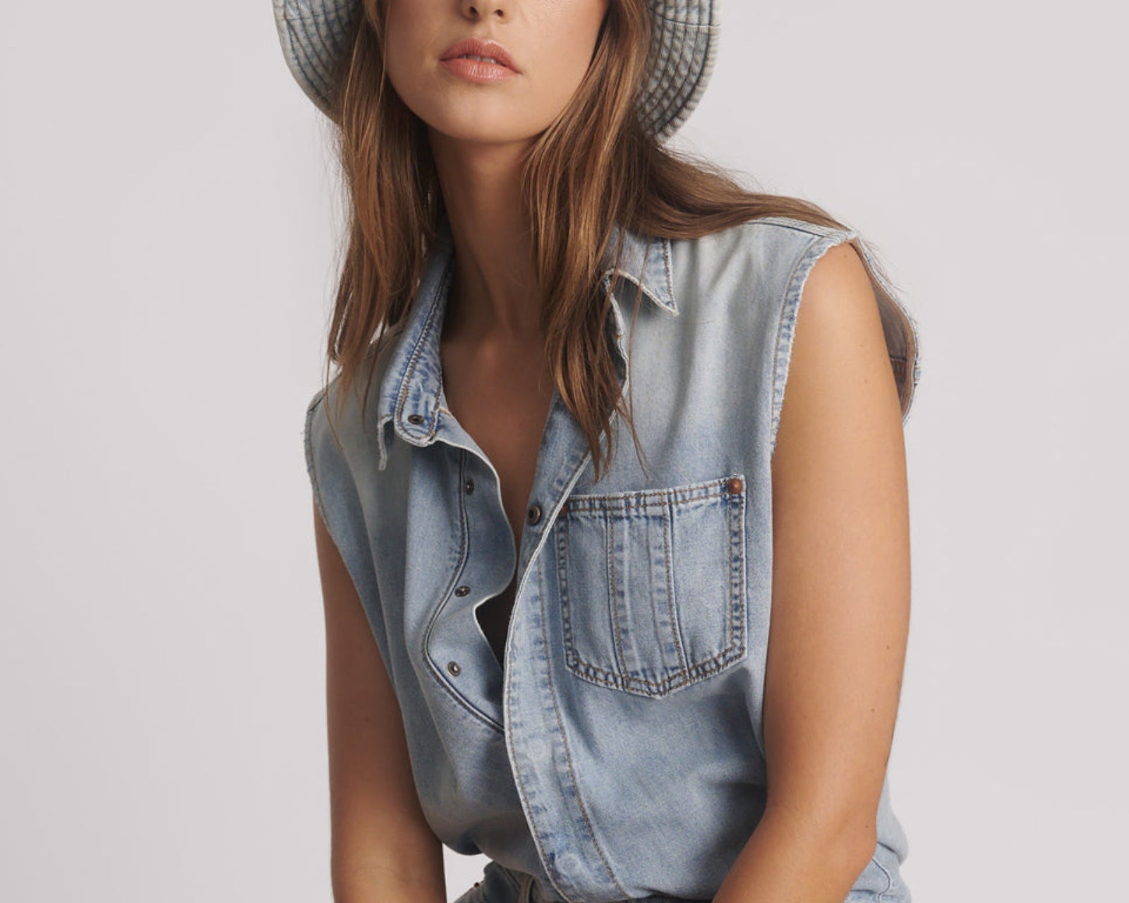 Jackson Boyfriend Mini Denim Jumpsuit - Soft Blue