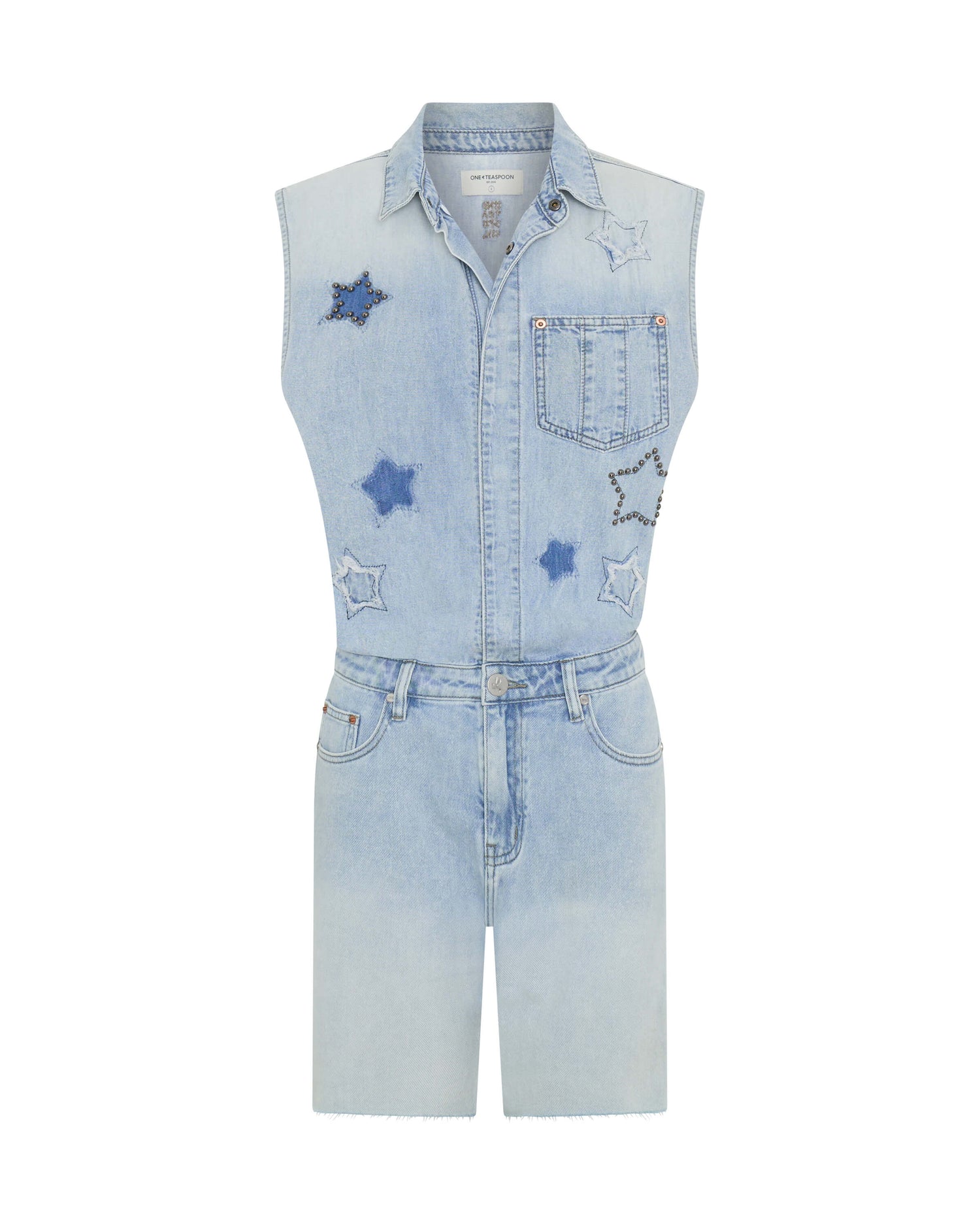 Jackson Boyfriend Mini Denim Jumpsuit - Soft Blue