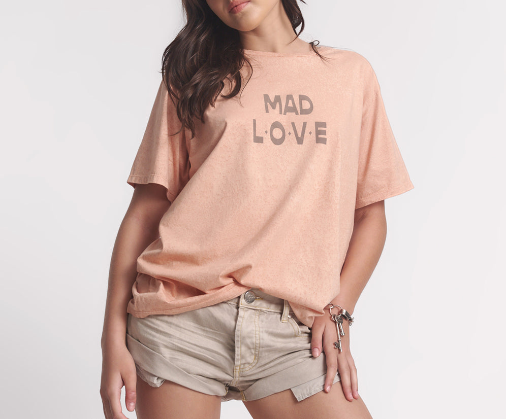 Mad Love Boyfriend Tee - Peach