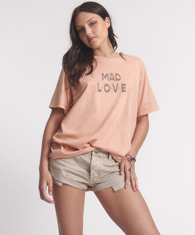 Mad Love Boyfriend Tee - Peach