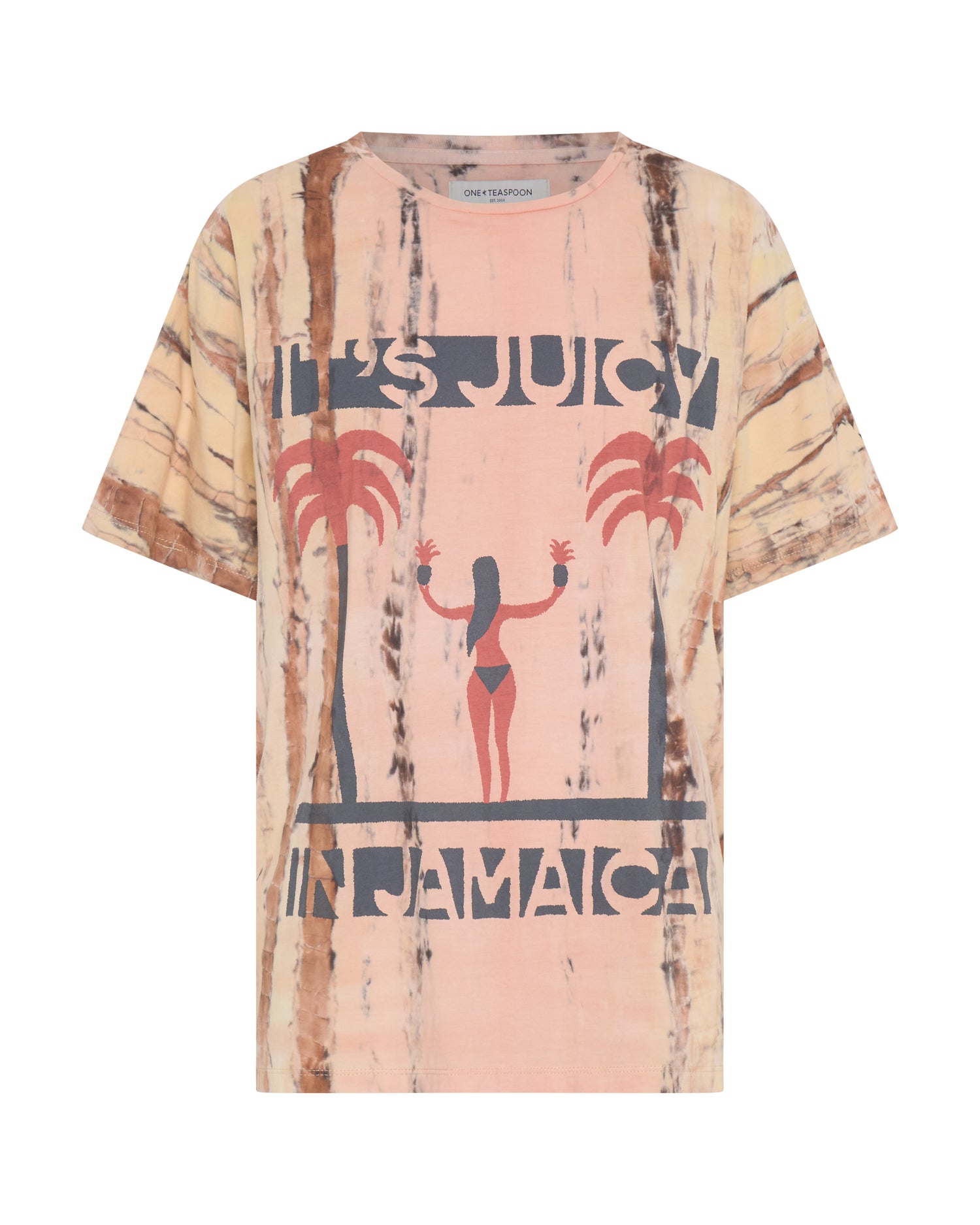 Products Its Juicy In Jamaica Boyfriend Tee - Peach