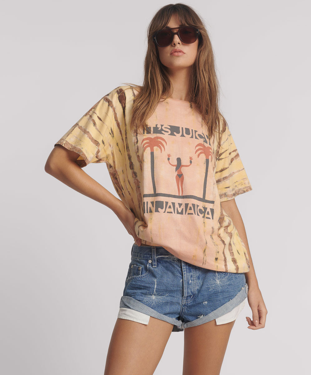 Products Its Juicy In Jamaica Boyfriend Tee - Peach