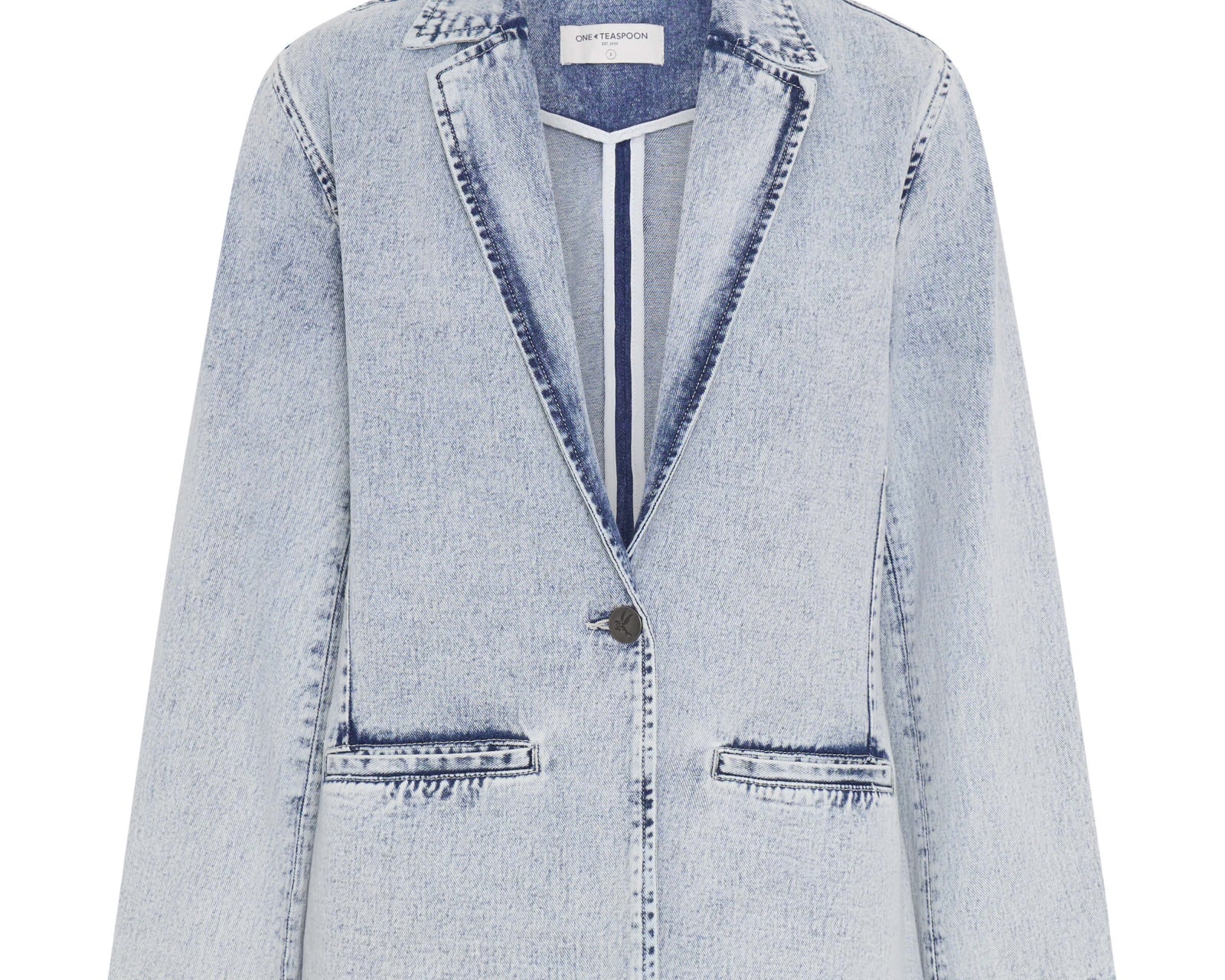 Boyfriend Denim Blazer - Bahama Blue
