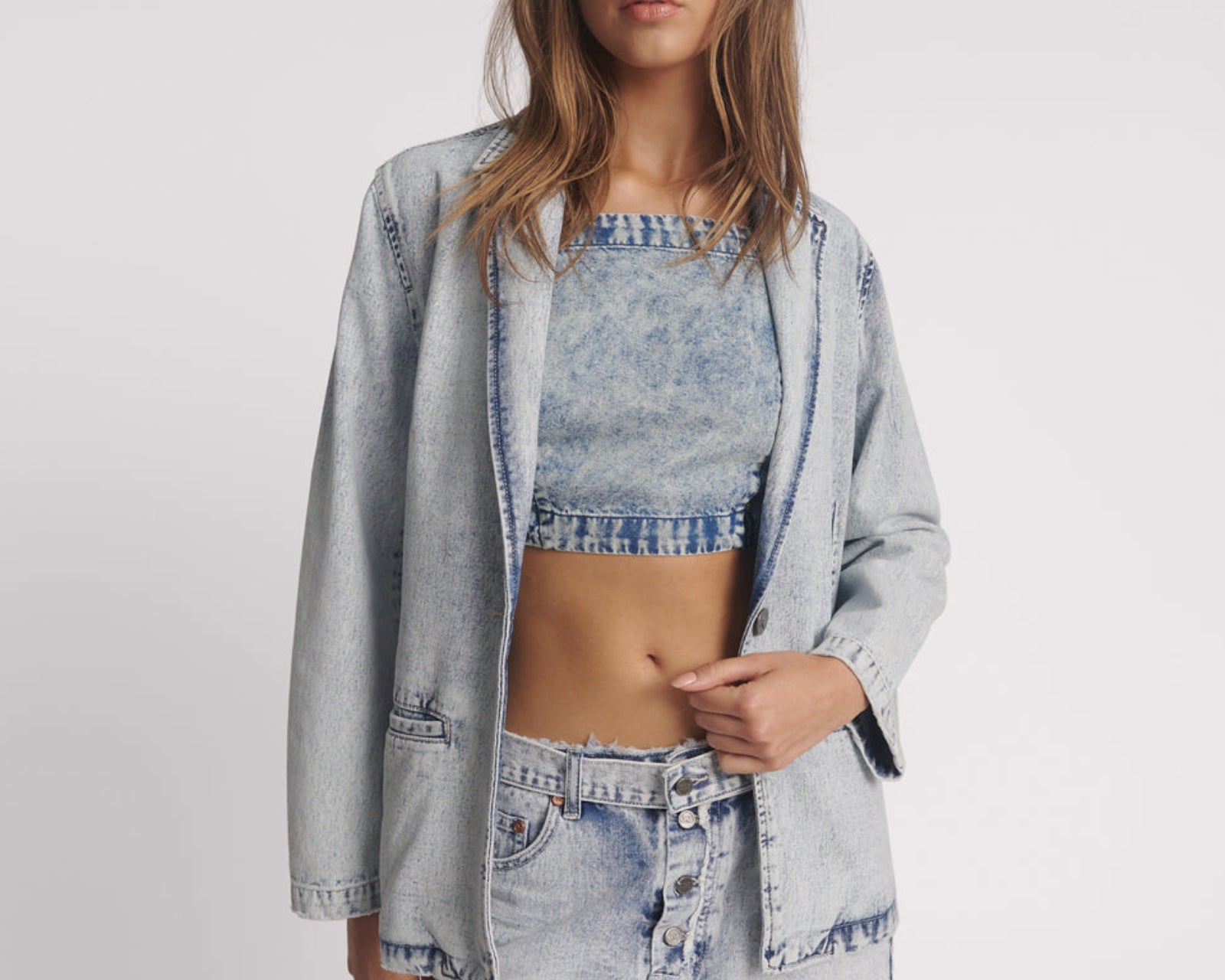 Boyfriend Denim Blazer - Bahama Blue