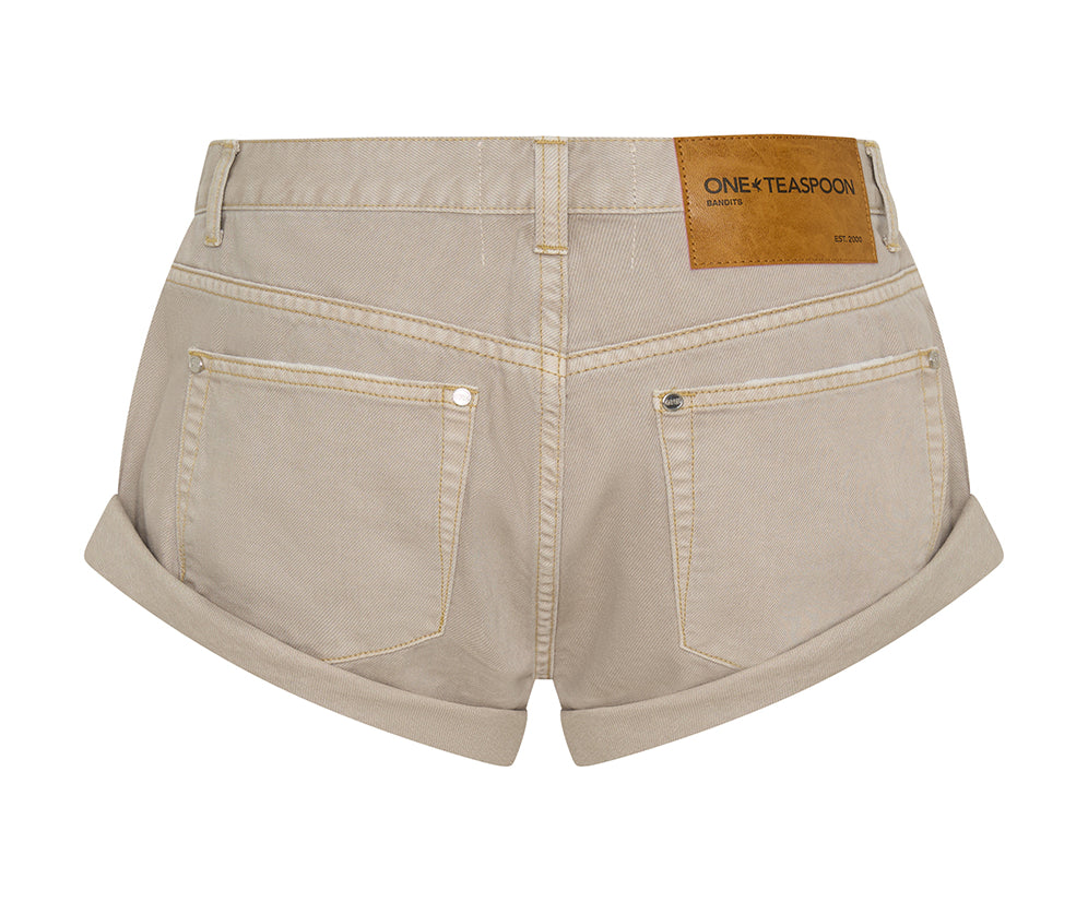 Bandits Low Waist Denim Shorts - Stone