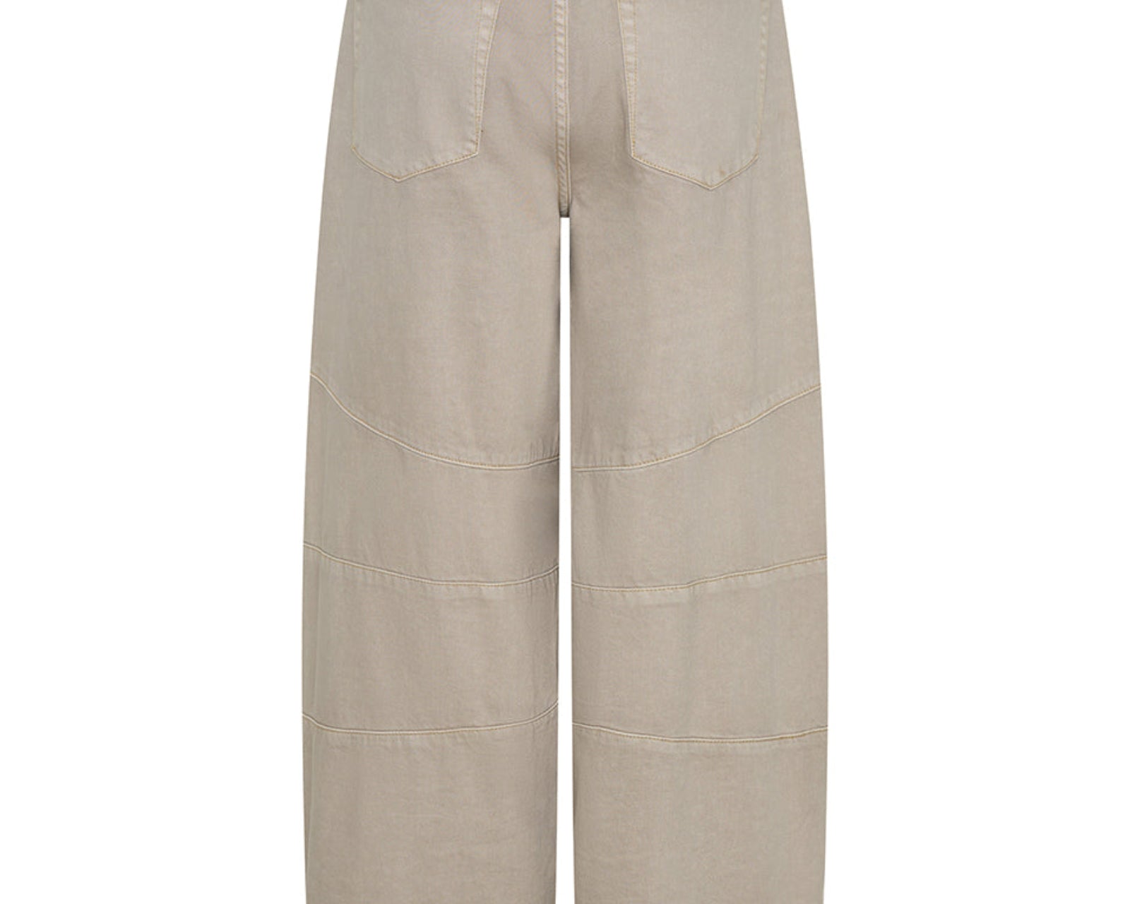 Barrel Mid Waist Wide Leg Denim Jeans - Stone