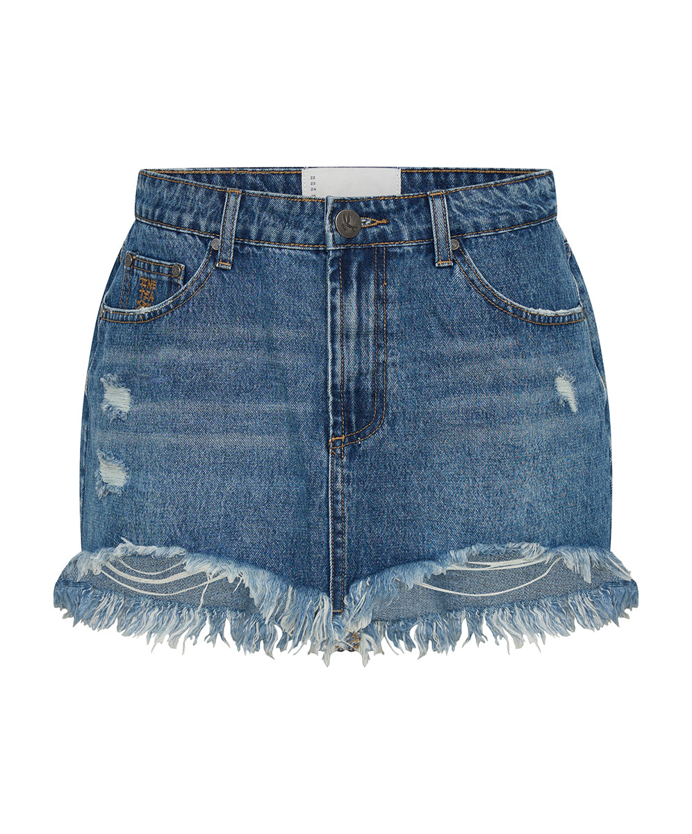 New Season Junkyard Low Waist Denim Mini Skirt - Westland Blue