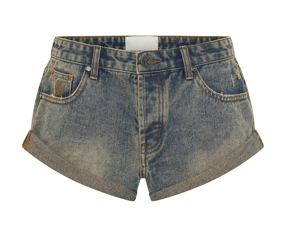 Bandits Low Waist Denim Shorts - Old Blue