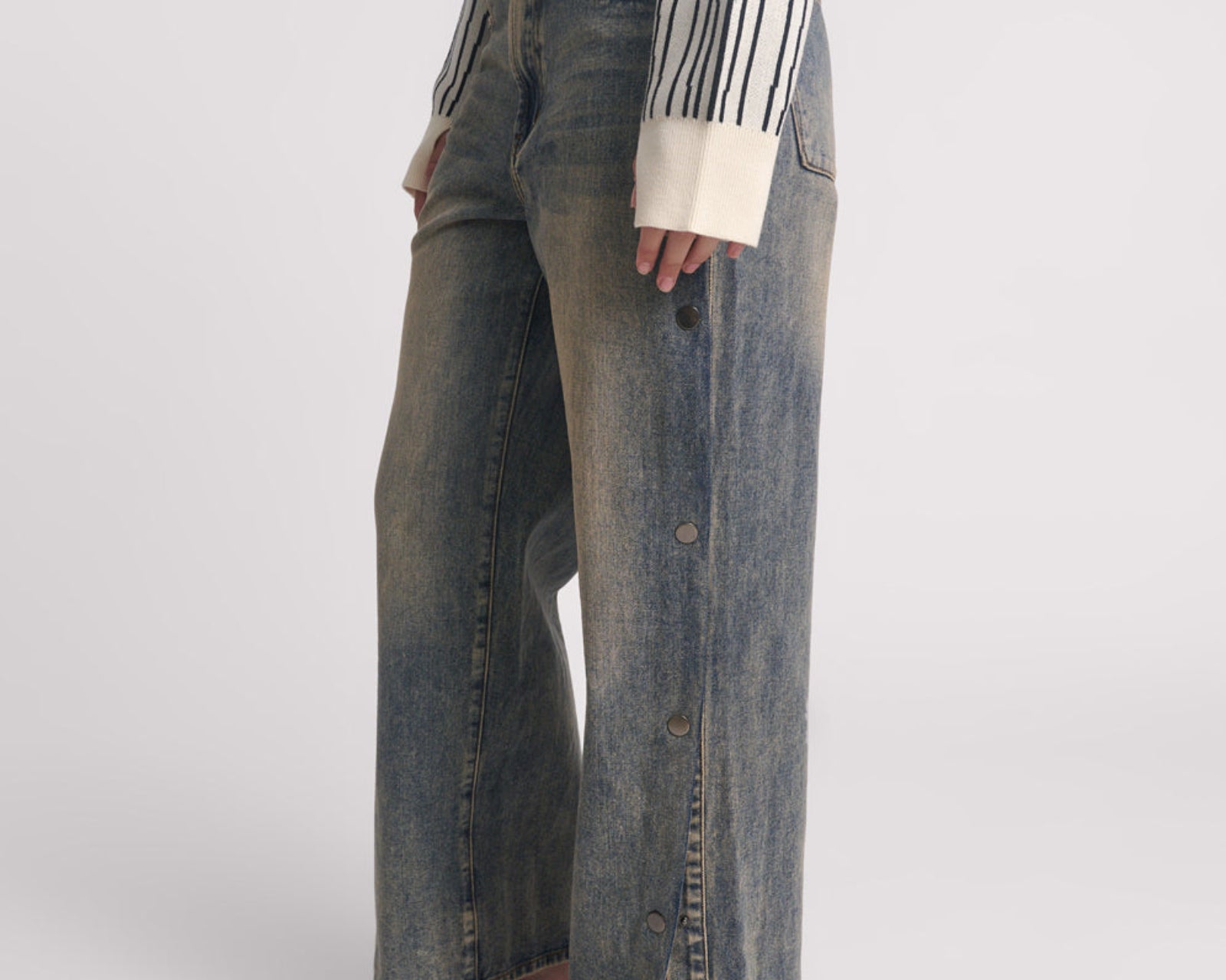 Billie Mid Waist Long Rise Straight Leg Denim Jeans - Old Blue