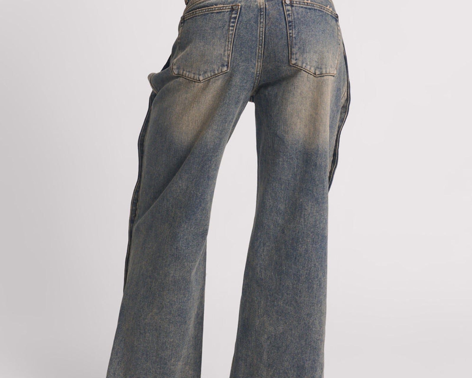 Billie Mid Waist Long Rise Straight Leg Denim Jeans - Old Blue