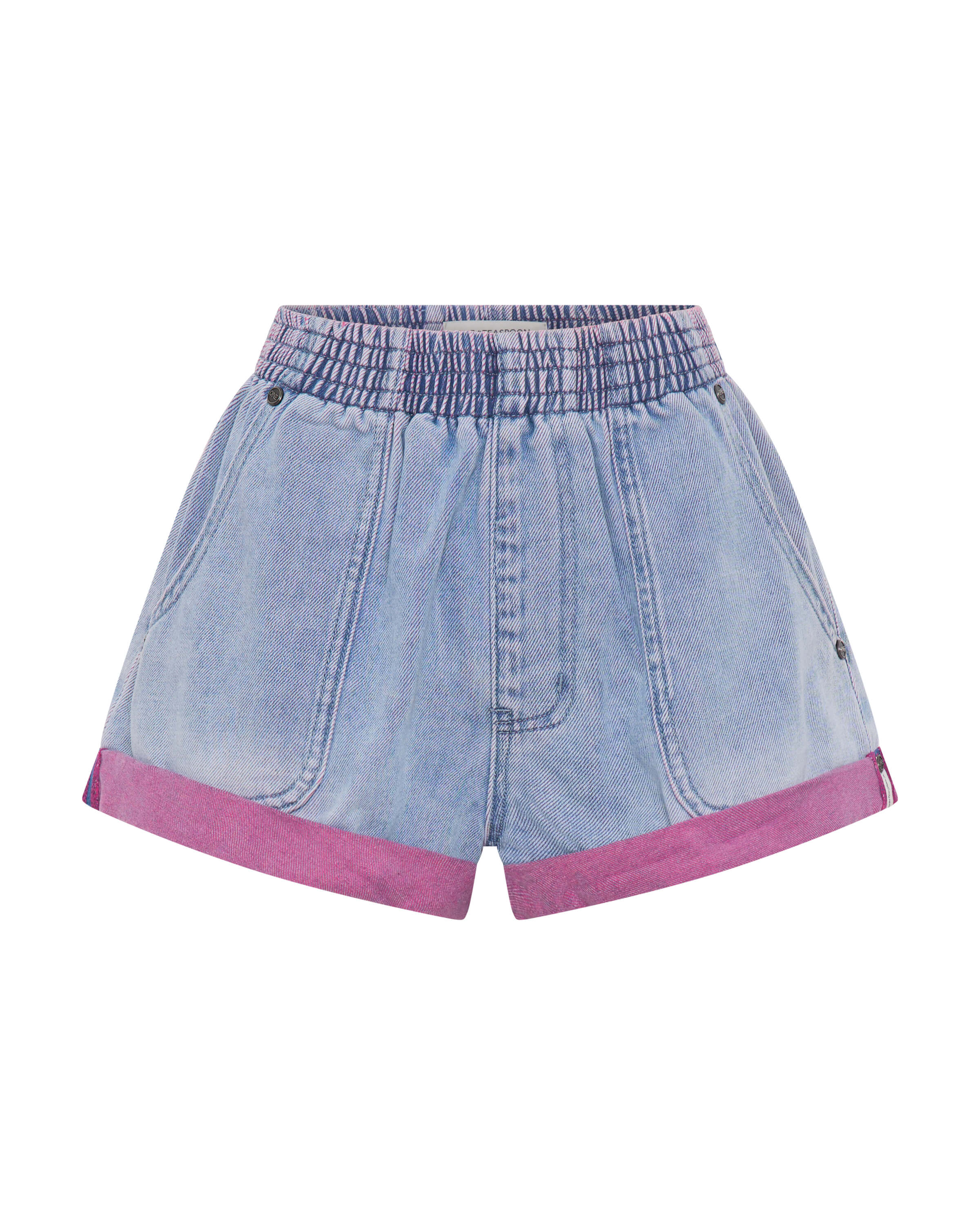 Hunters Mid Waist Boyfriend Elasticated Denim Shorts - Cheeky Blue