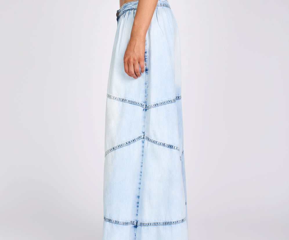 Daddios Low Waist Super Wide Leg Denim Jeans - Depeche Blue