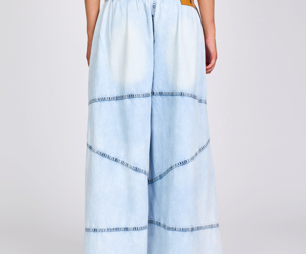 Daddios Low Waist Super Wide Leg Denim Jeans - Depeche Blue