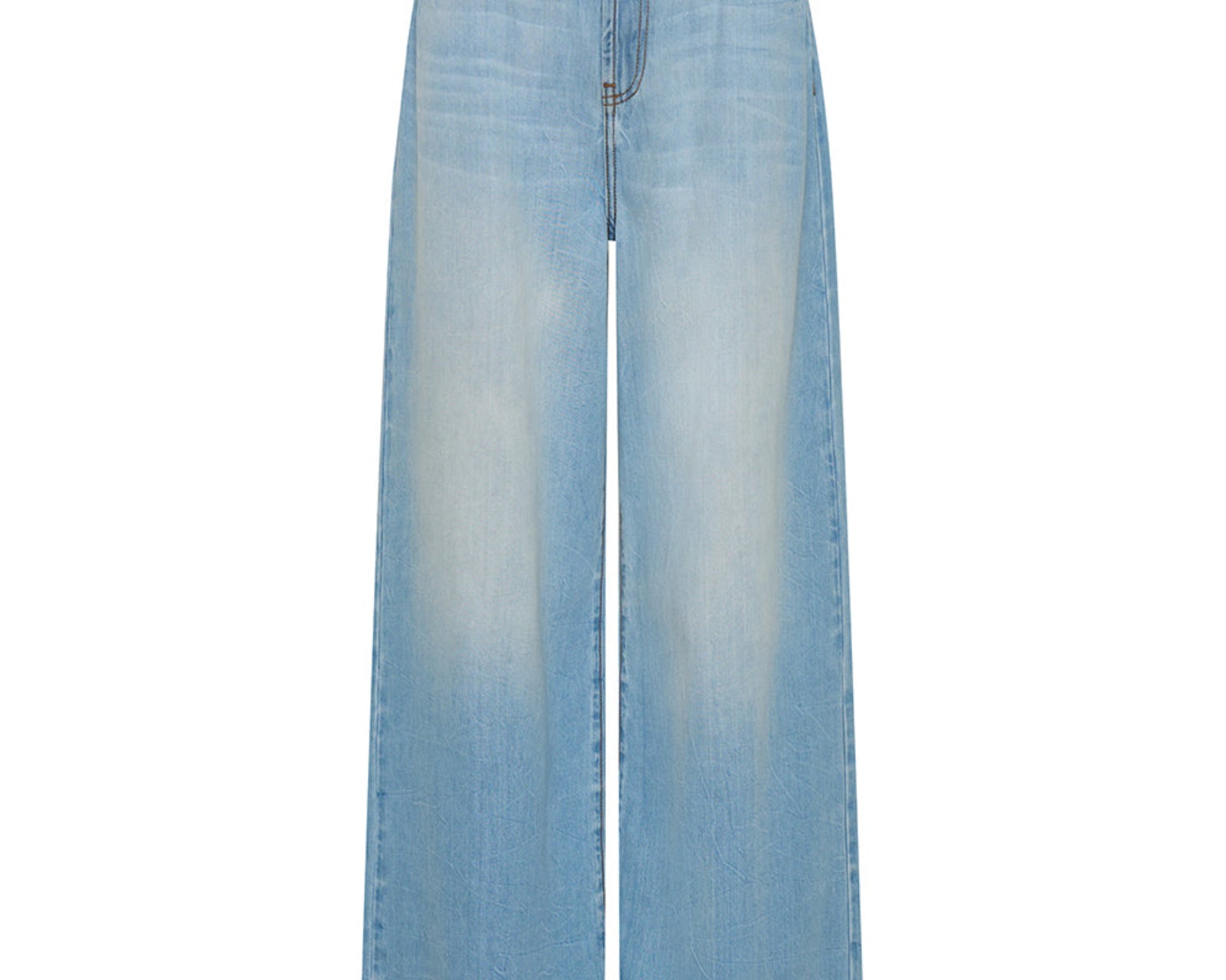 Love Machines Mid Waist Super Wide Leg Denim Jeans - Cool Blue
