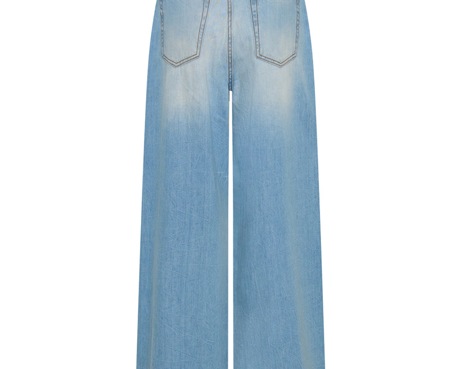 Love Machines Mid Waist Super Wide Leg Denim Jeans - Cool Blue