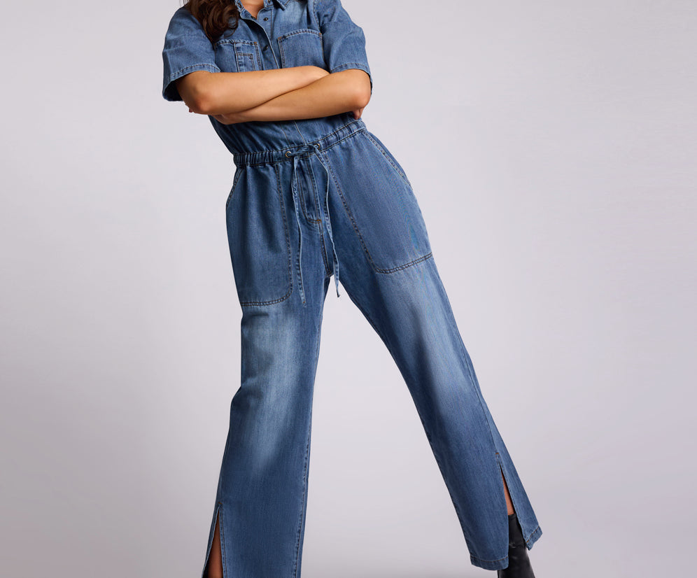 Veronica Denim Jumpsuit - Westland Blue