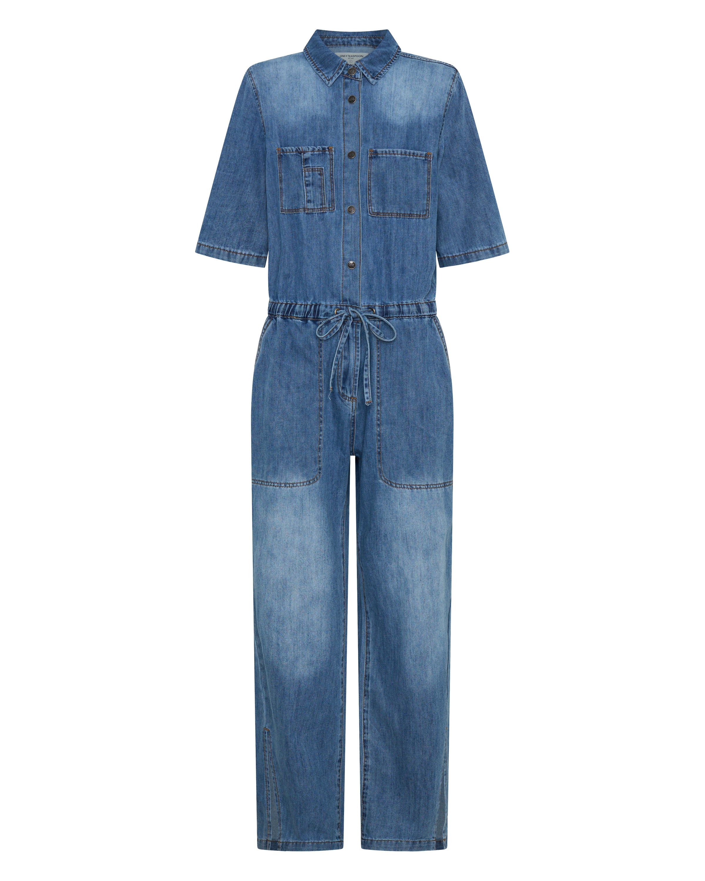 andmary ♡ Heart hip denim allinone Heart hip denim all-in-one andmary