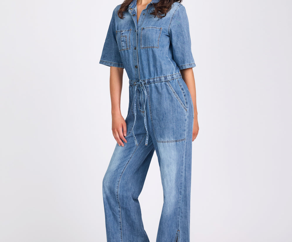 Veronica Denim Jumpsuit - Westland Blue