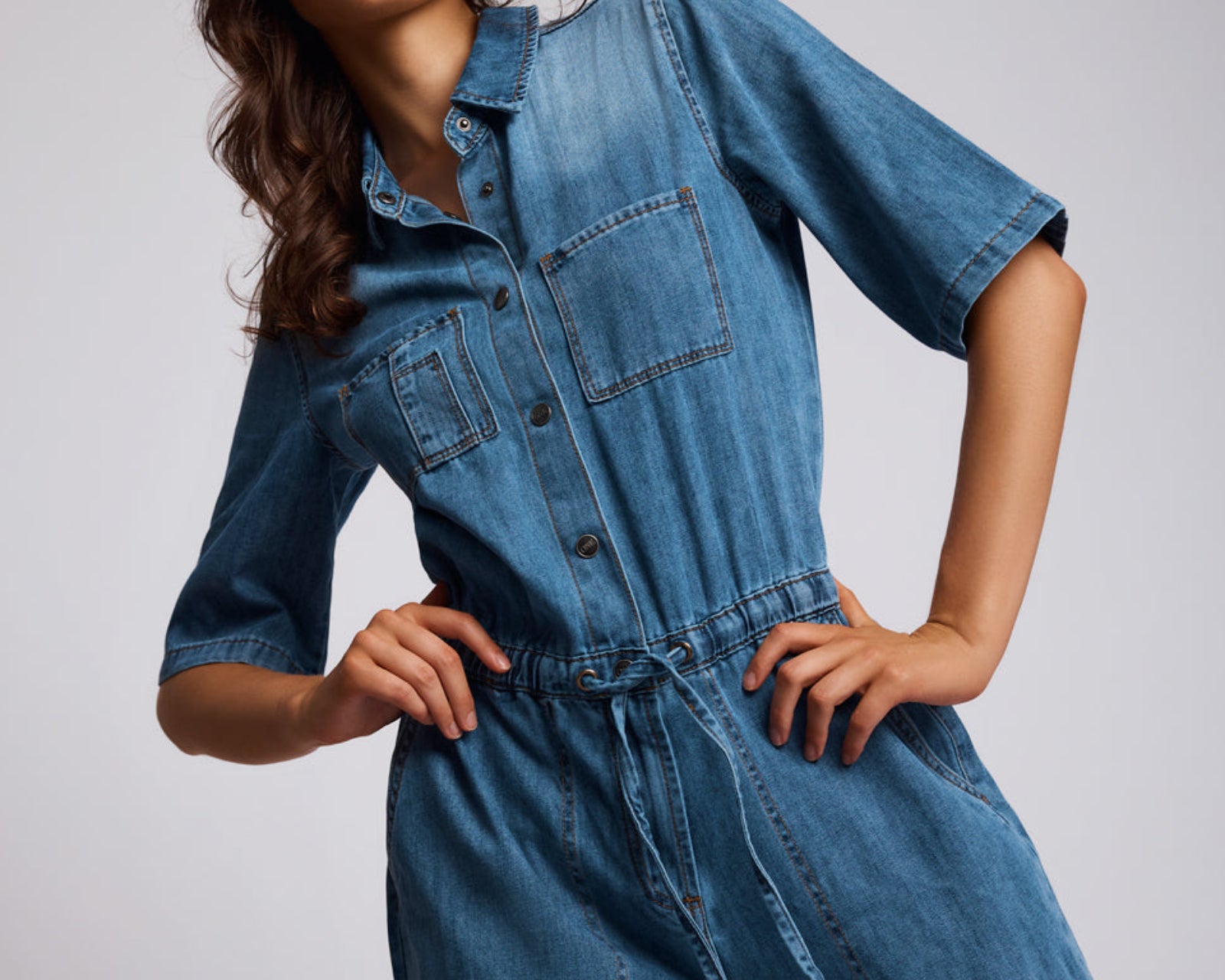 Veronica Denim Jumpsuit - Westland Blue