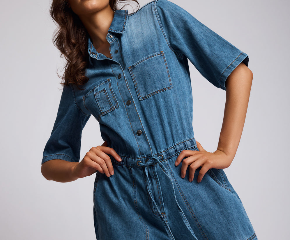 Veronica Denim Jumpsuit - Westland Blue