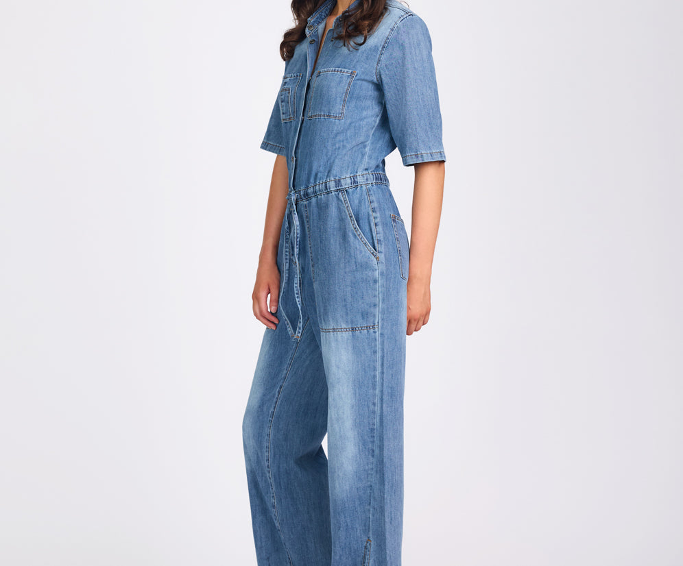 Veronica Denim Jumpsuit - Westland Blue