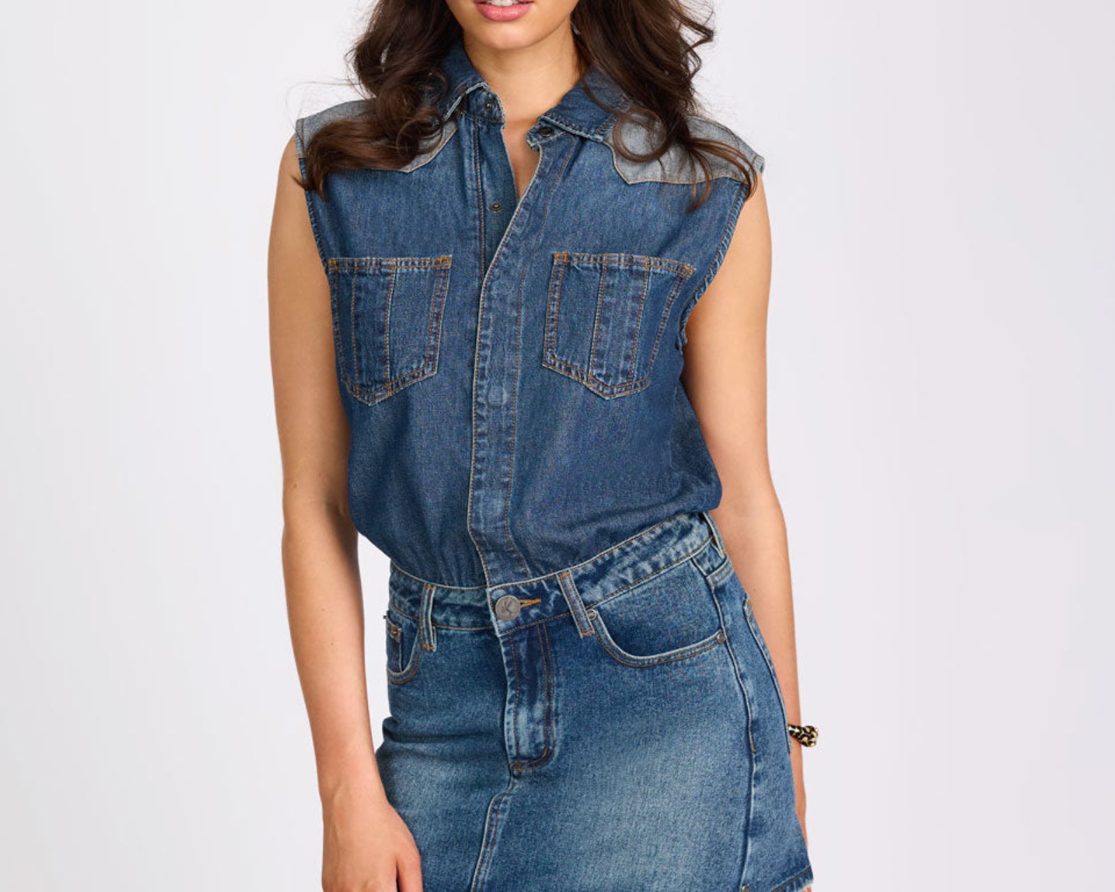 One Teaspoon Sloane Mini Denim Dress - Phoenix Blue Size SML One Teaspoon Sloane Mini Denim Dress - Phoenix Blue Size SML