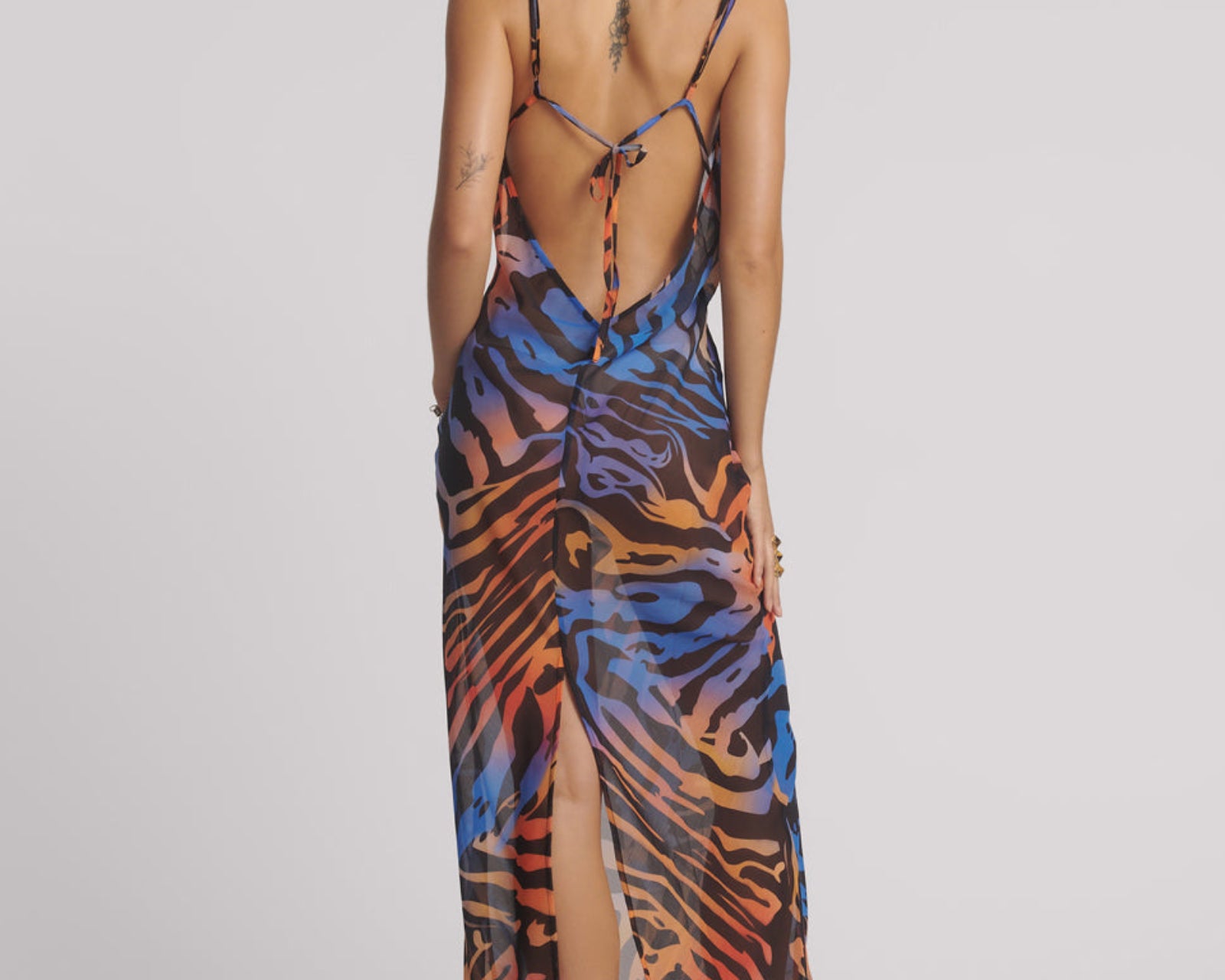 Jagger Long Slip Maxi Dress - Tropical Print