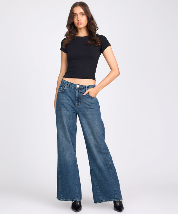 Cruisers Mid Waist Bootcut Flare Denim Jeans - Colorado Blue