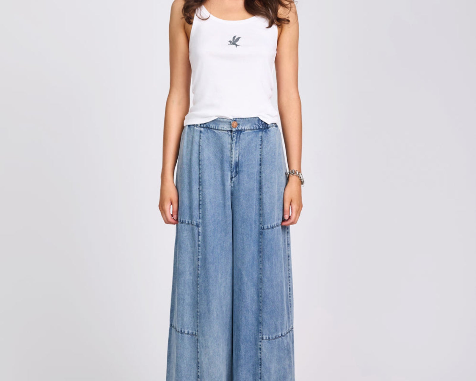 Marissa Tencel Palazzo Pants - Denim Blue