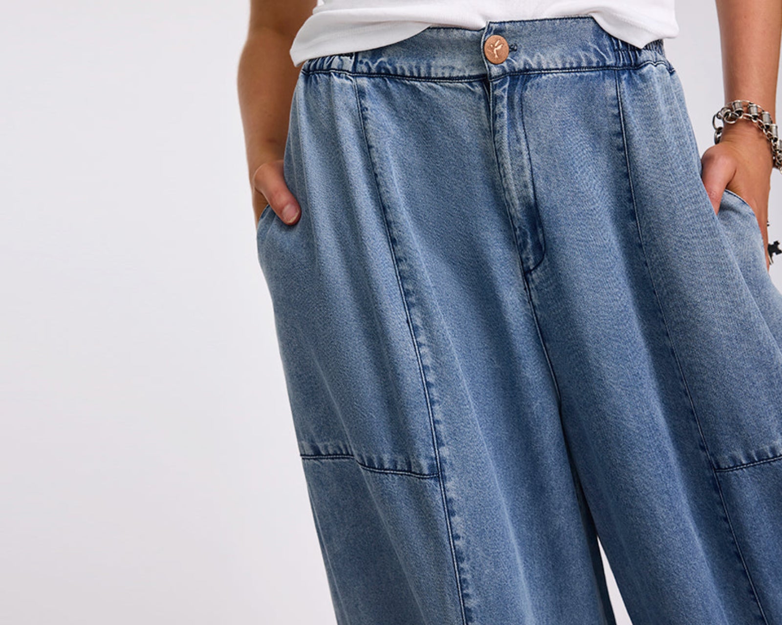 Marissa Tencel Palazzo Pants - Denim Blue