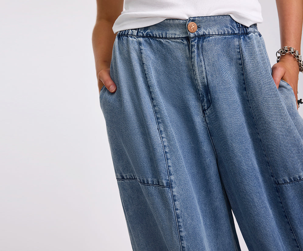 Marissa Tencel Palazzo Pants - Denim Blue