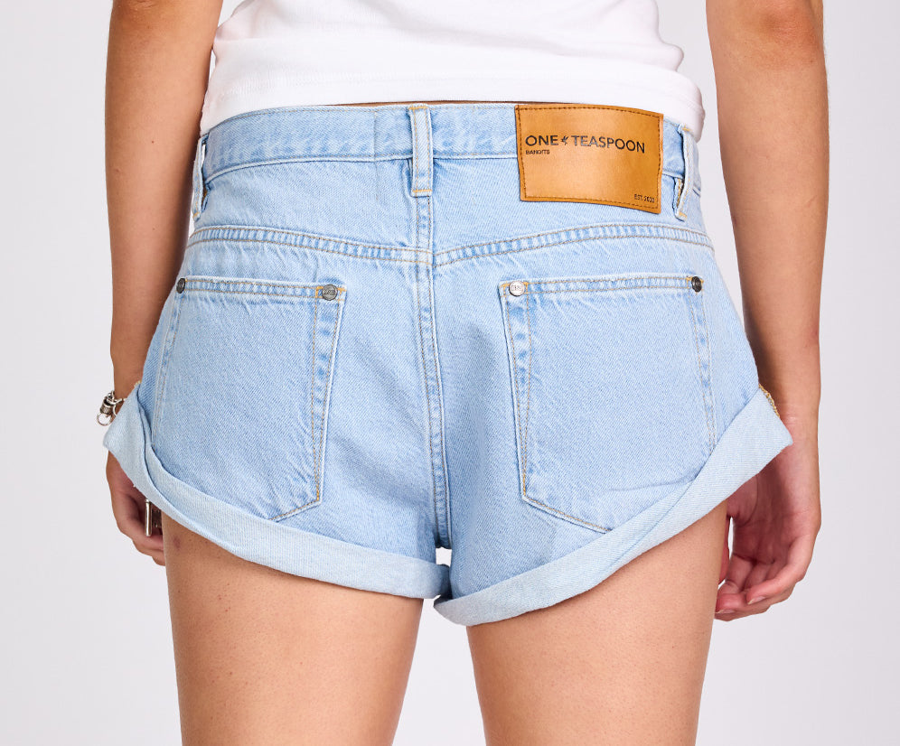 Bandits Low Waist Denim Shorts - Best Blue