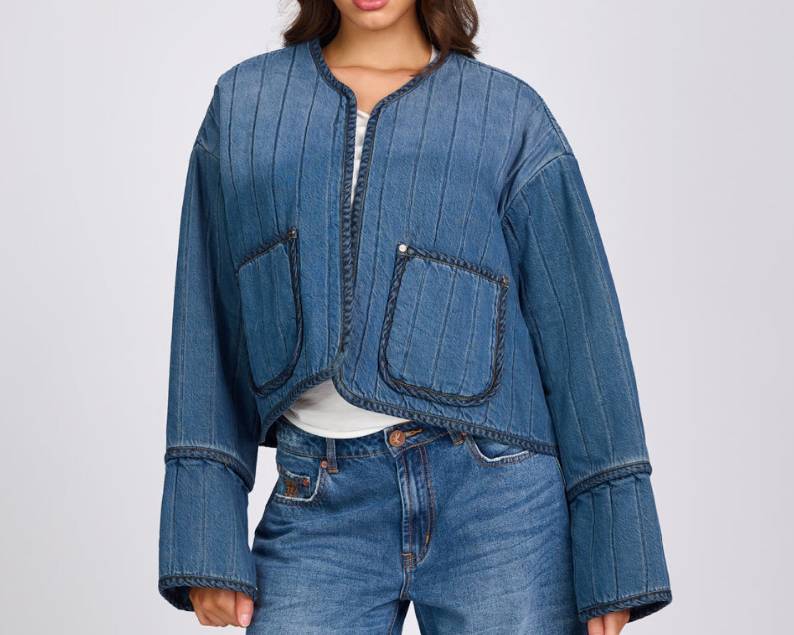 Denim Wadded Jacket - Deep Pacifica Blue