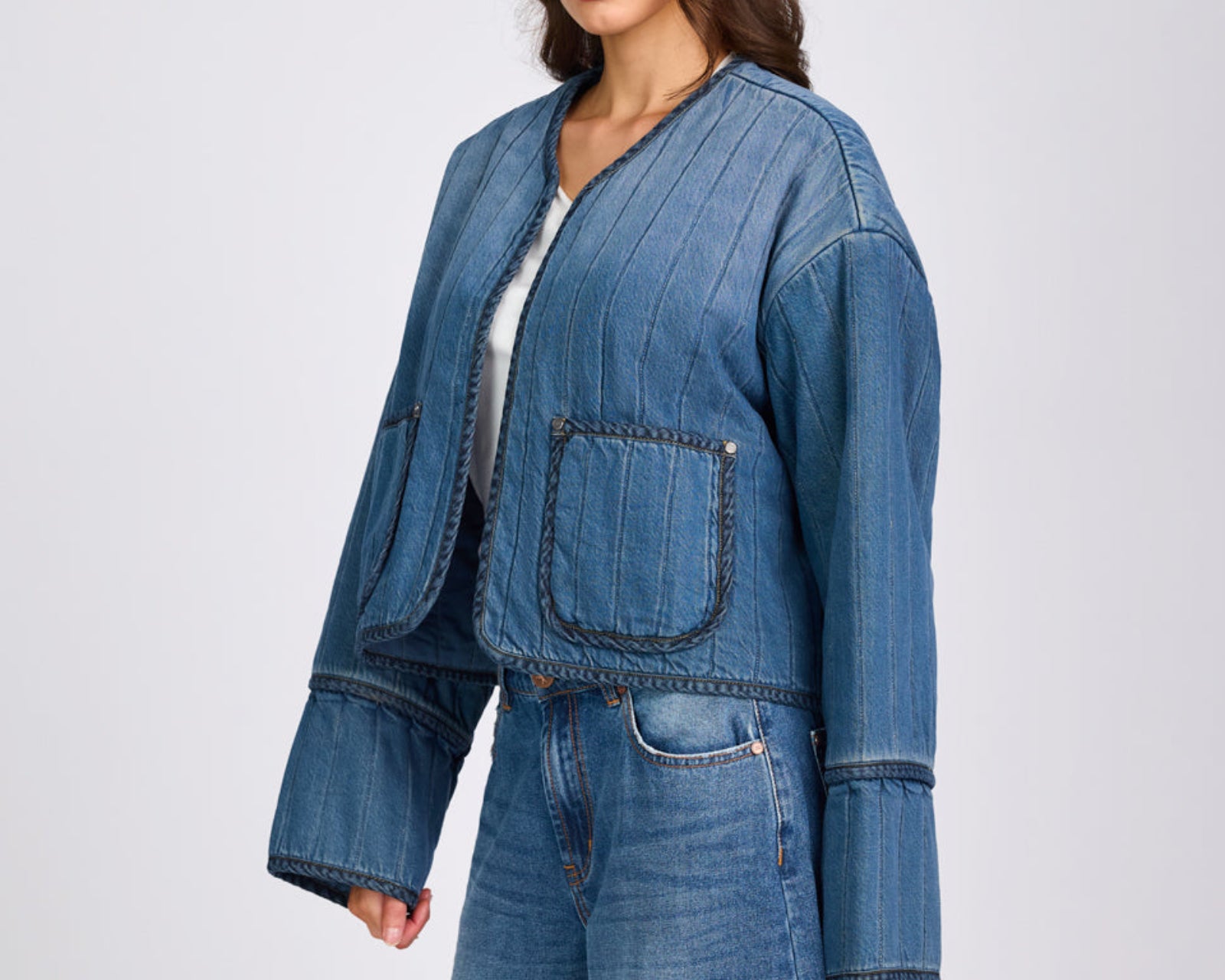 Denim Wadded Jacket - Deep Pacifica Blue