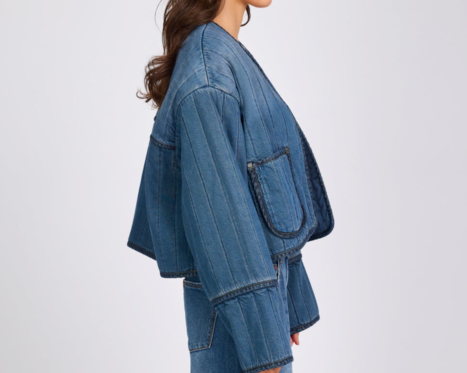Denim Wadded Jacket - Deep Pacifica Blue