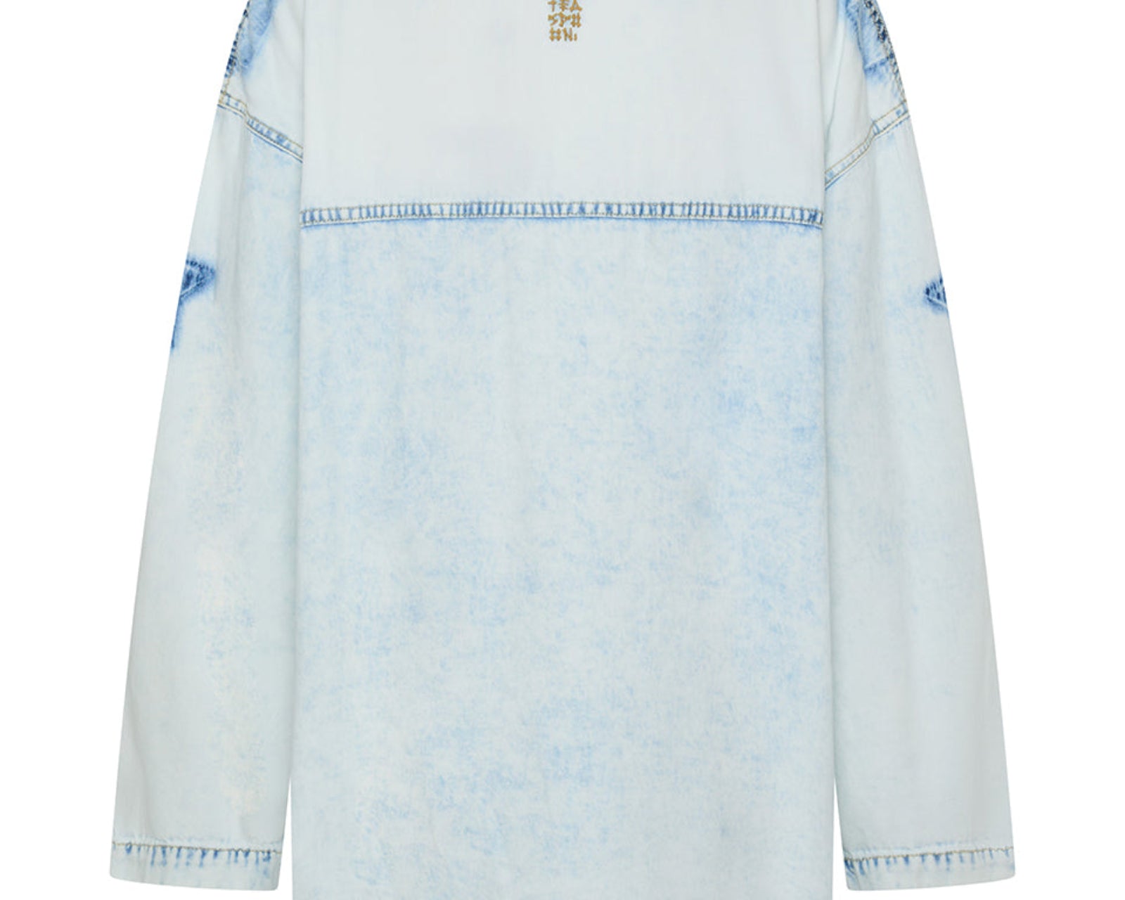 Le Captain Star Pullover Denim Mini Shirt Dress - Depeche Blue