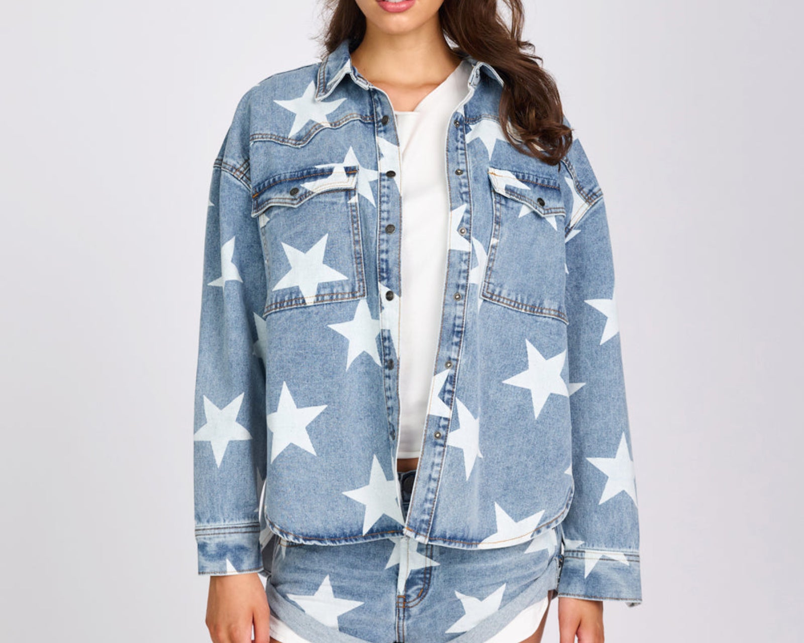 Daria Denim Shacket - Starwash