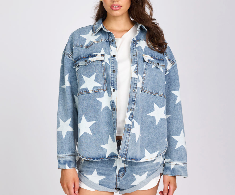 Daria Denim Shacket - Starwash