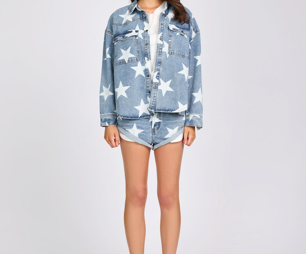 Daria Denim Shacket - Starwash