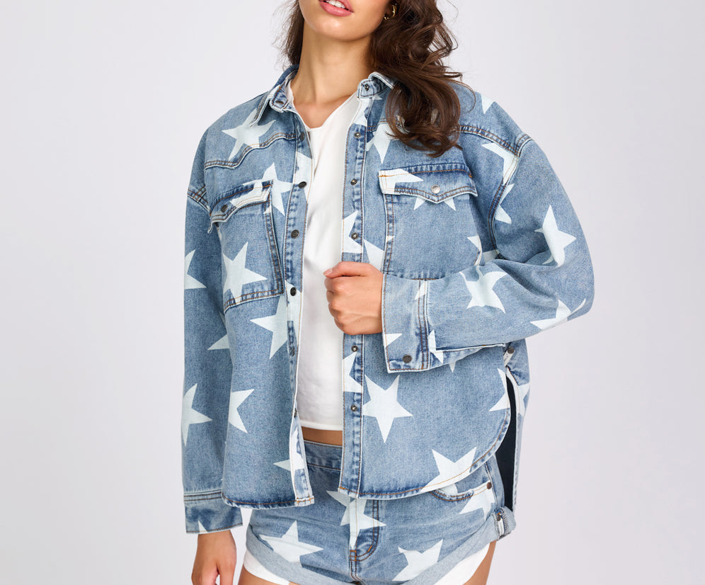 Daria Denim Shacket - Starwash