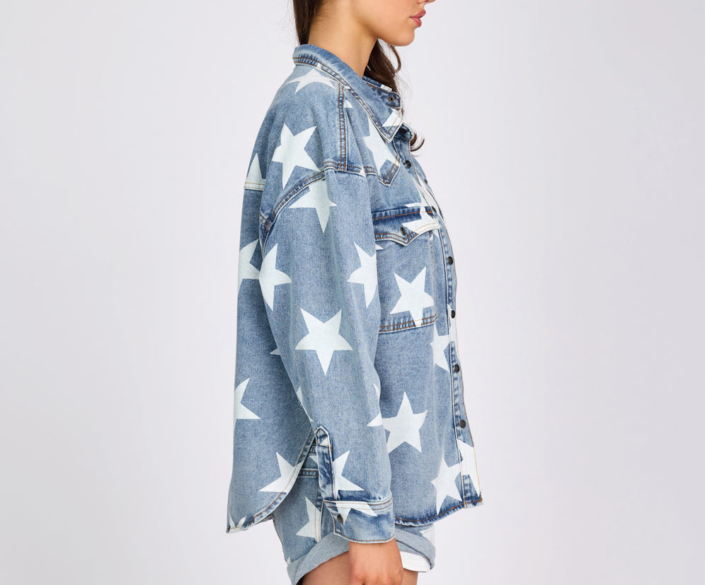 Daria Denim Shacket - Starwash