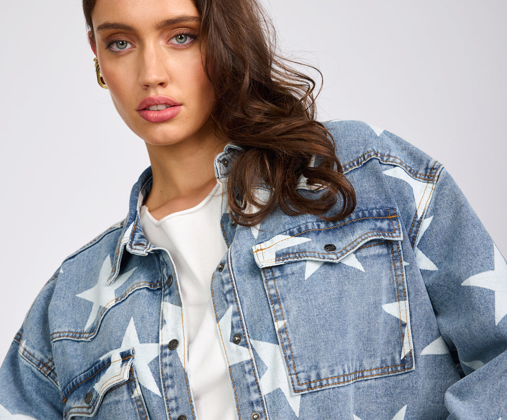 Daria Denim Shacket - Starwash