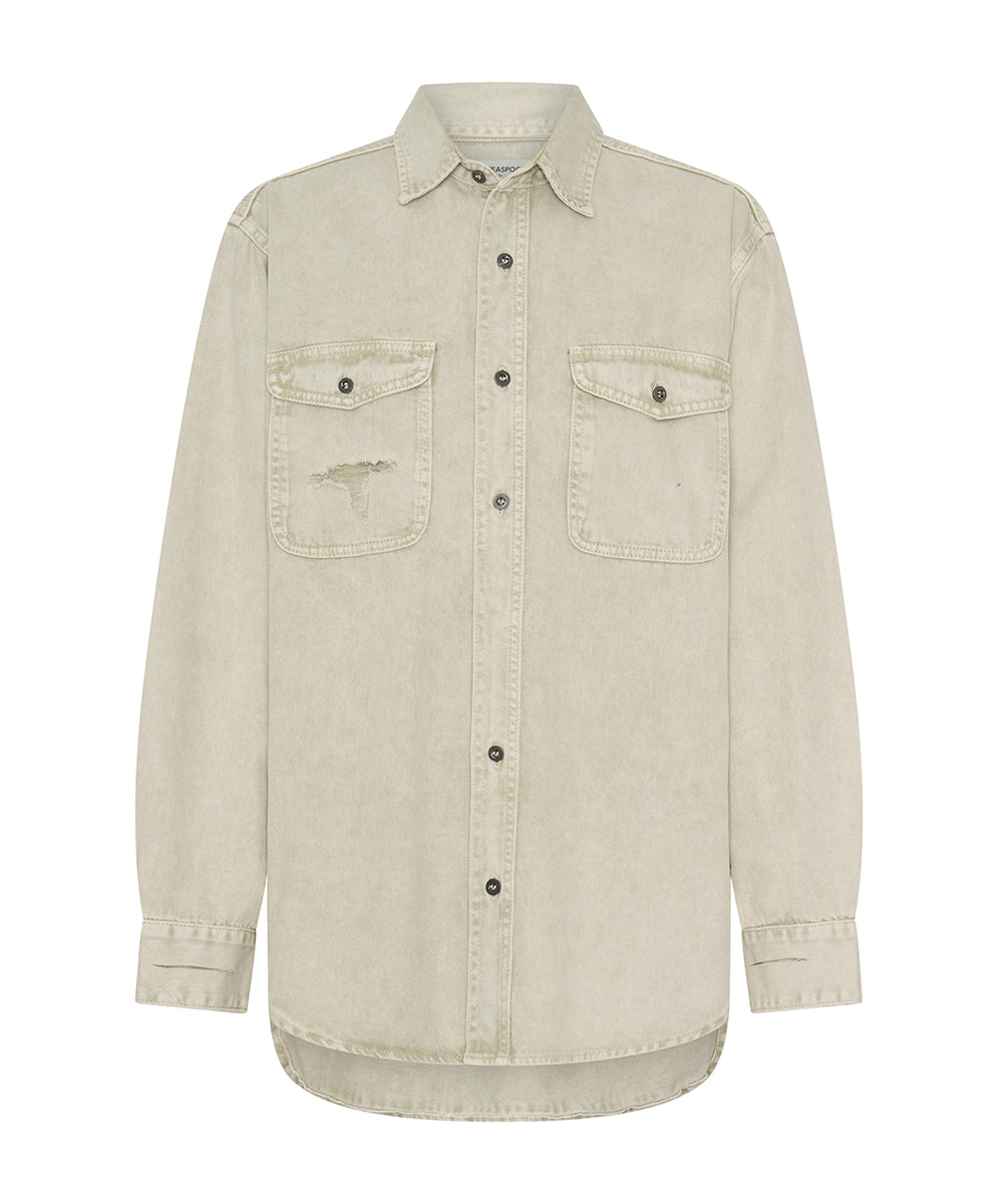Women's Shirts Everyday Denim Shirt - Antique White