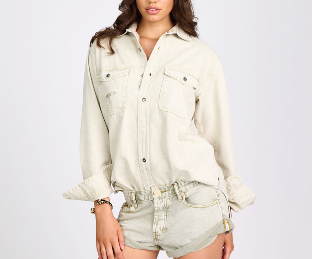 Everyday Denim Shirt - Antique White
