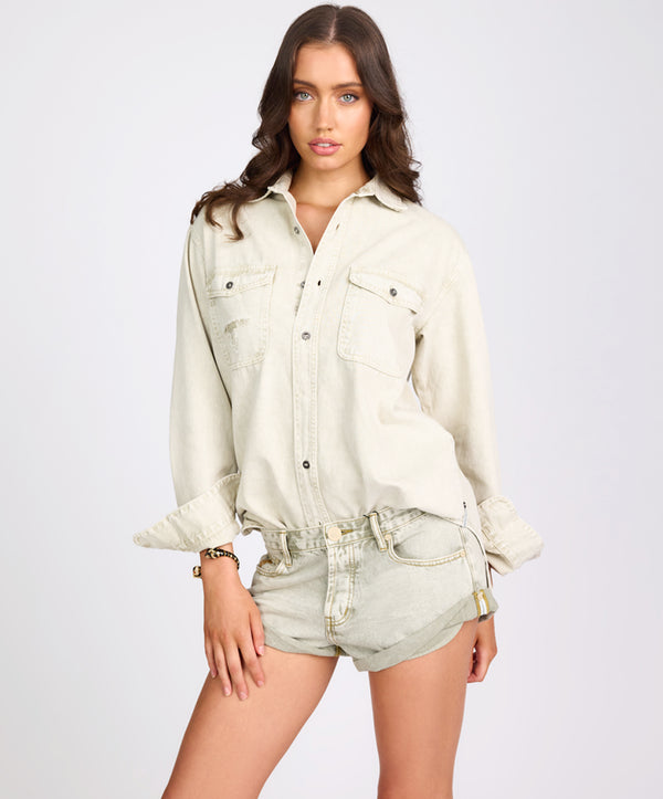 Everyday Denim Shirt - Antique White