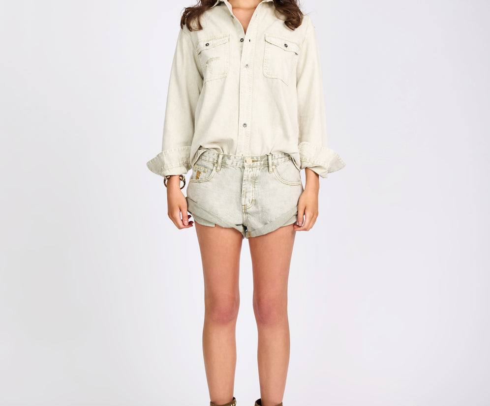 Everyday Denim Shirt - Antique White