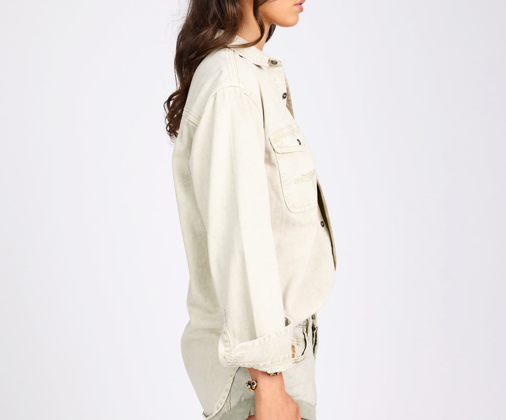 Everyday Denim Shirt - Antique White