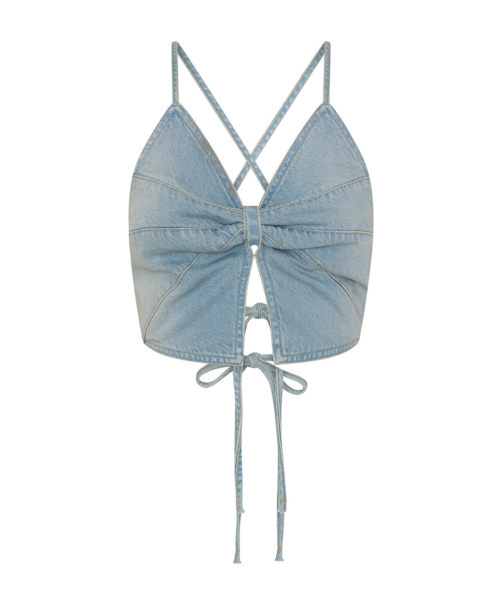 New Season Denim Butterfly Top - Best Blue