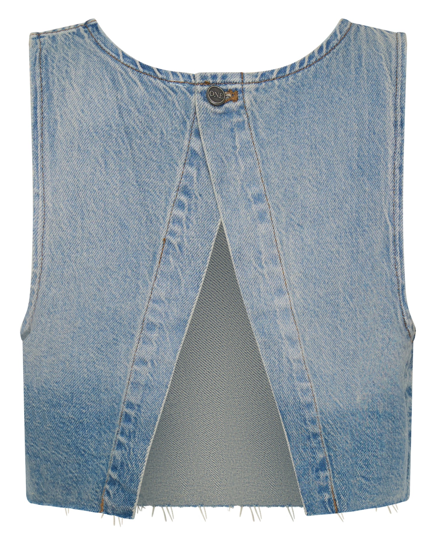 New Season Star Cropped Denim Top - Pacifica Blue